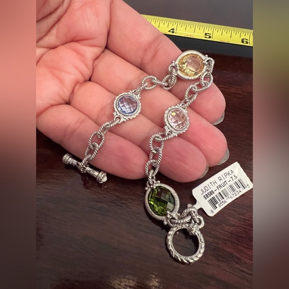 Judith Ripka Jewelry - NWT Judith Ripka JR sterling Silver toggle Bracelet  crystal quartz